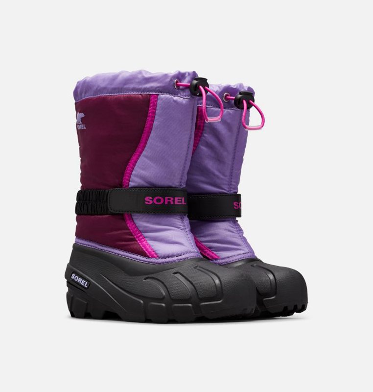 Kids Snow Boots Purple/Black - Sorel Youth Flurry™ - 416038-IVB